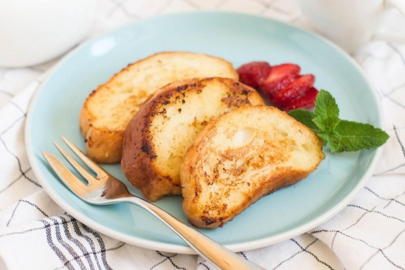 Гренки с молоком