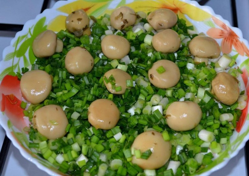 Салат грибная Поляна с шампиньонами