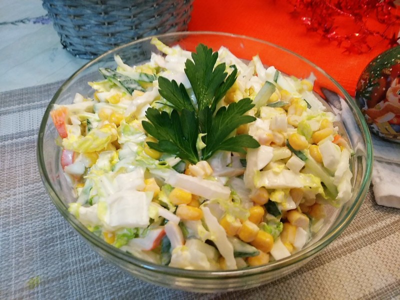 Салат кукуруза пекинка крабовые
