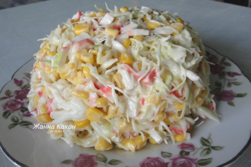 Пекинская капуста с крабовыми палочками