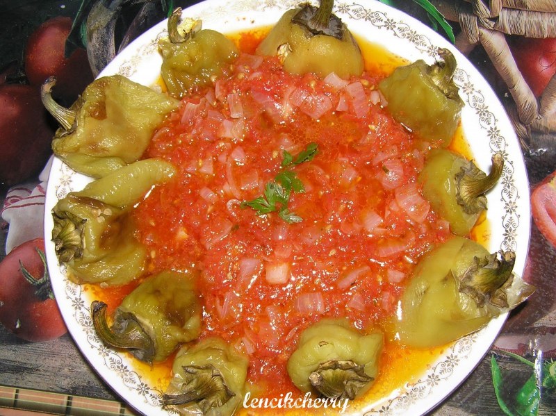 Перец болгарский шашками