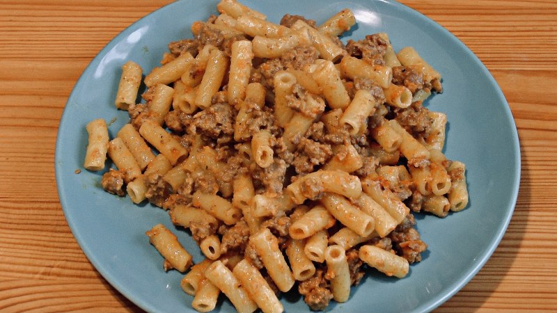 Макароны по флотски с длинными макаронами