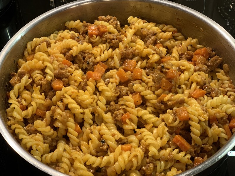 Макароны по флотски с куриным фаршем