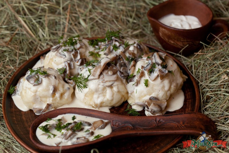 Галушки с картошкой и луком