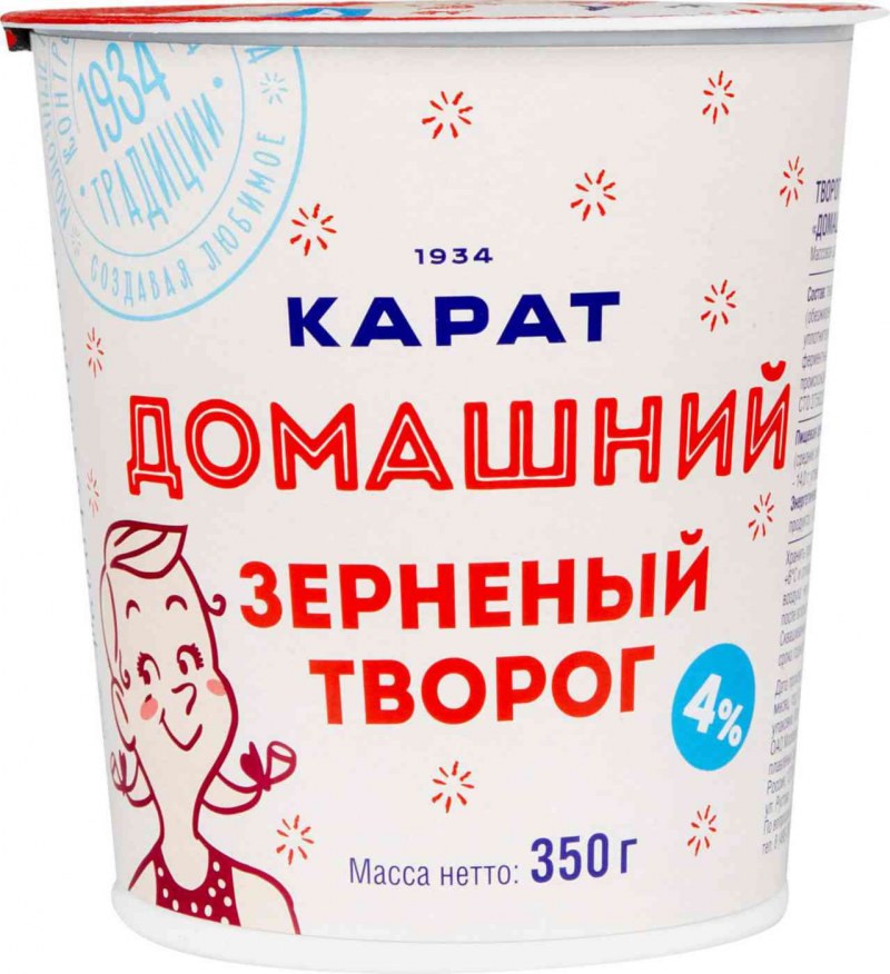 Карат творог зерненый 4 350г
