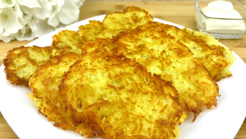 Картофельные блины с баклажаном