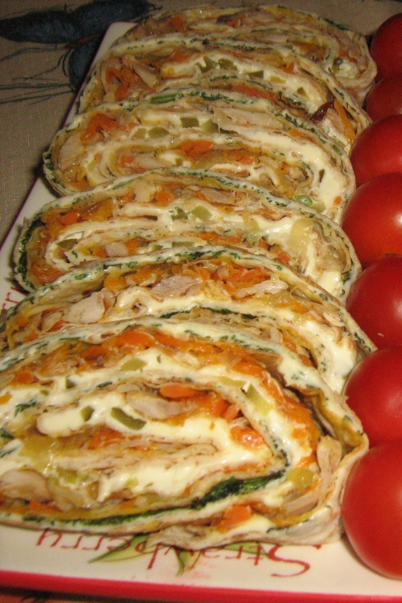 Рулет из лаваша с крабовыми палочками