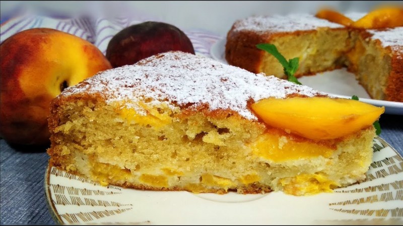 Выпечка с консервированными персиками