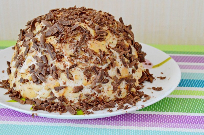 Торт без выпечки с сухарями