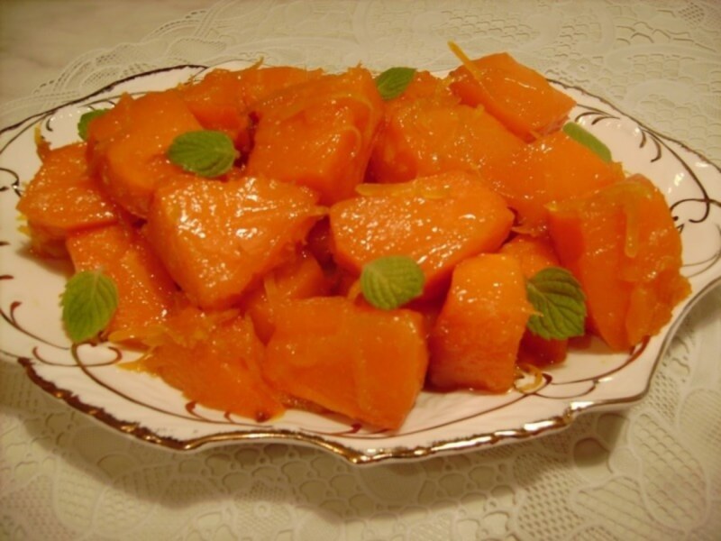 Тыква с яблоками в духовке
