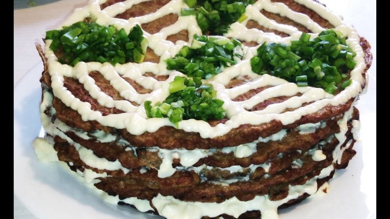Печёночный торт из куриной печени