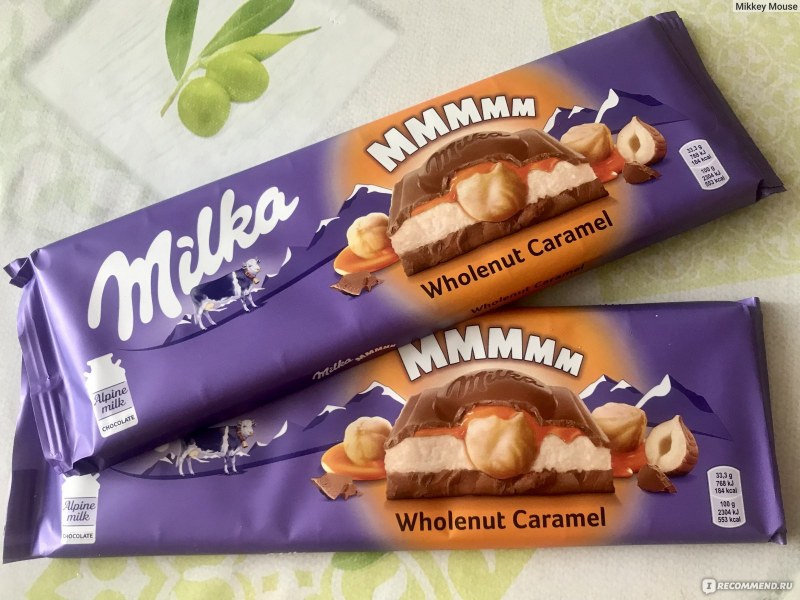 Милка с фундуком и карамелью