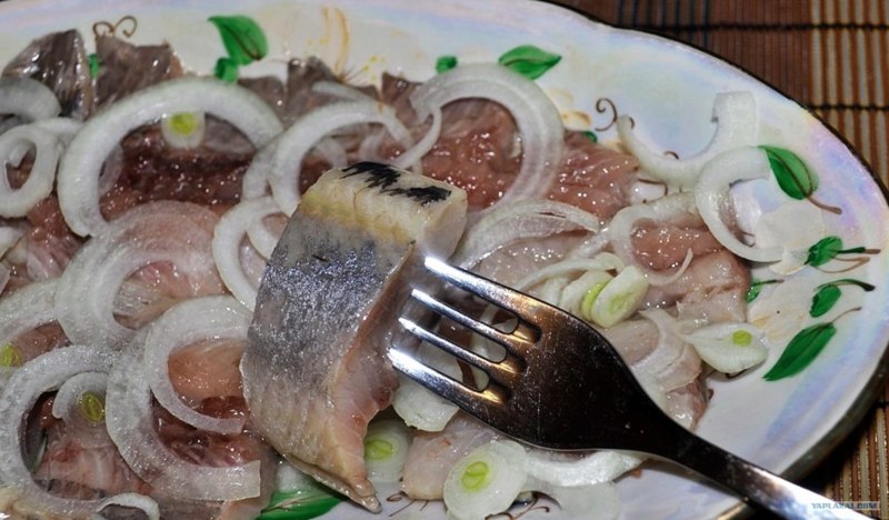 Сельдь соленая с луком