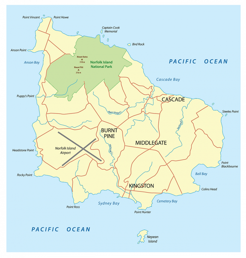 Norfolk Island на карте