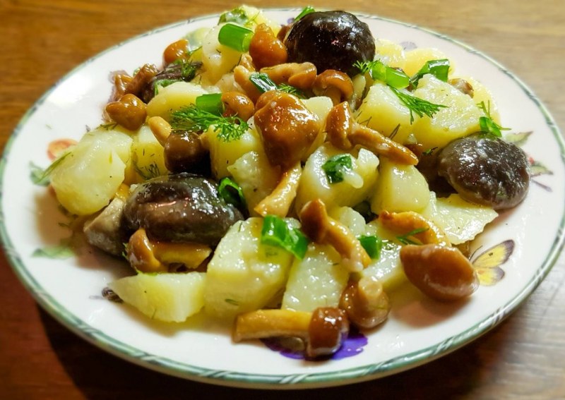 Салат с опятами маринованными