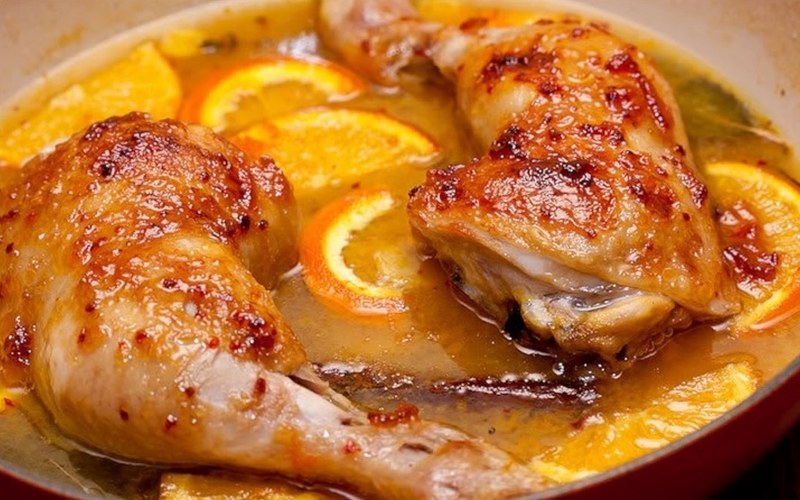 Курица с апельсинами в духовке