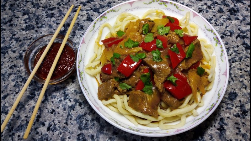 Паста с говядиной и грибами