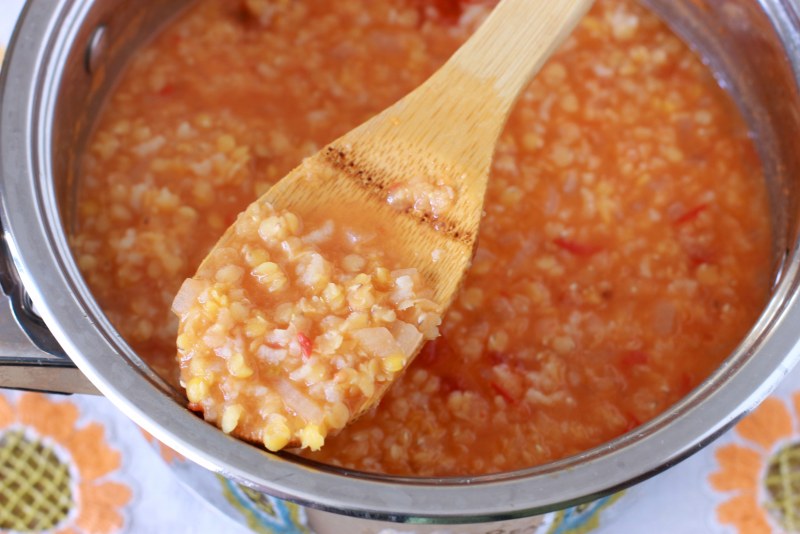 Красная чечевица вареная