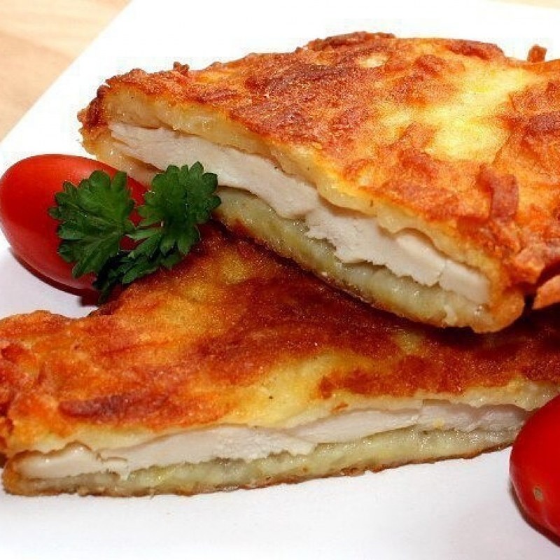 Куриная отбивная в картофельной шубке