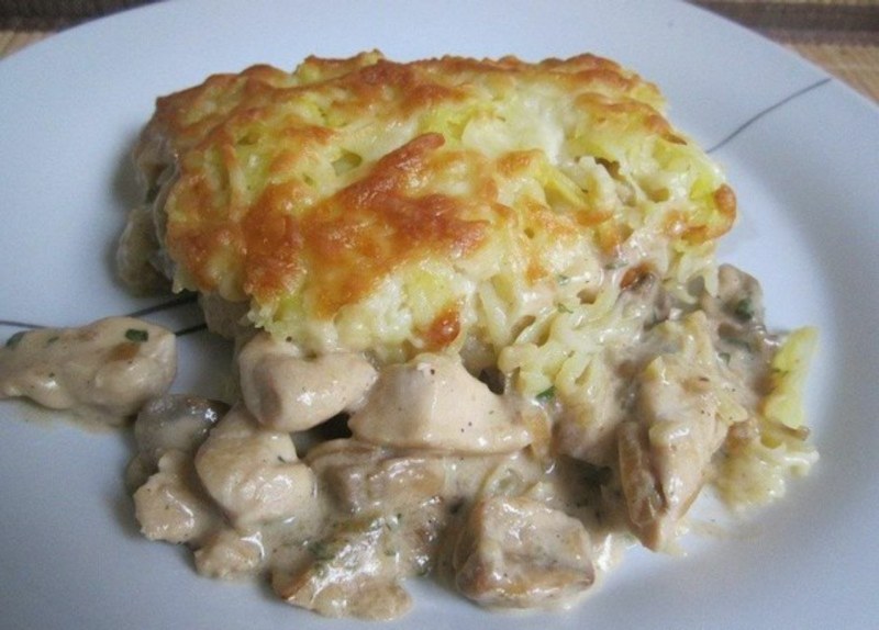 Курица под картофельной шубой