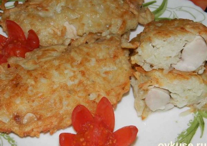 Куриная отбивная в картофельной шубе