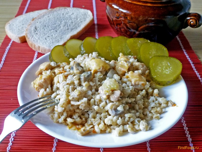 Перловка с курицей и овощами