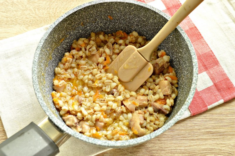 Перловка с топлёном молоком и