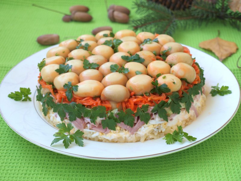 Грибная Поляна с ветчиной
