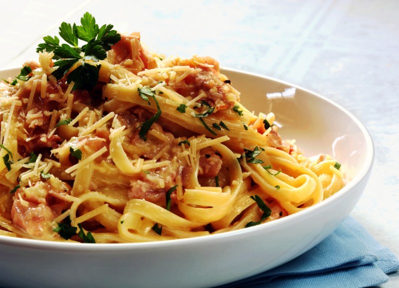 Макароны с ветчиной