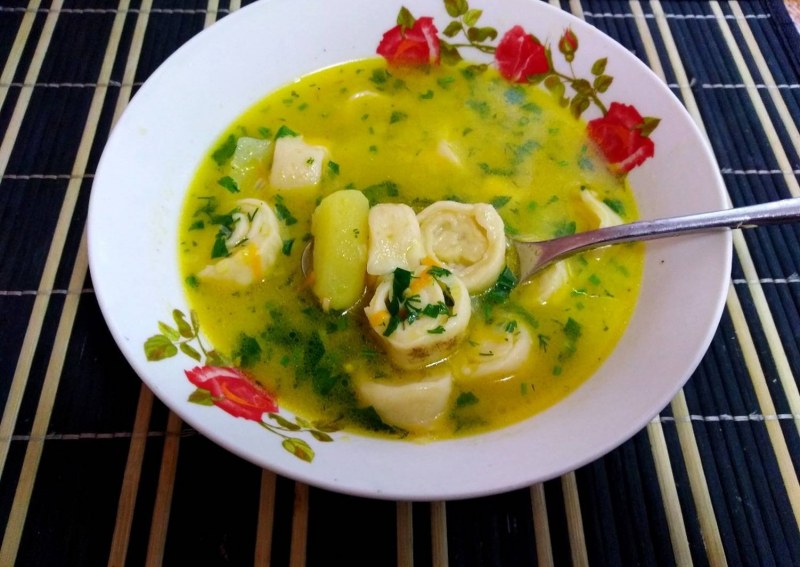 Суп картофельный (с клецками и шпиком)