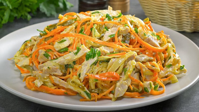 Салат с печенью и морковью по-корейски