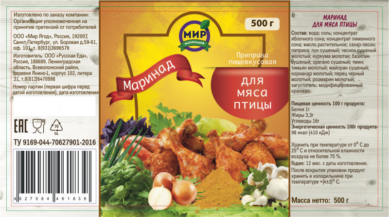 Маринад для куриной грудки