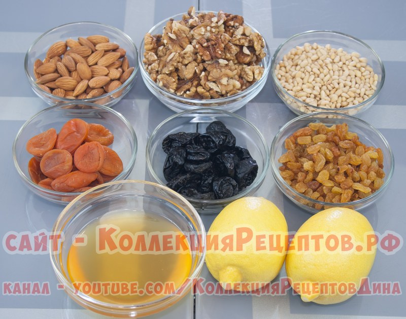 Мёд с орехами и сухофруктами