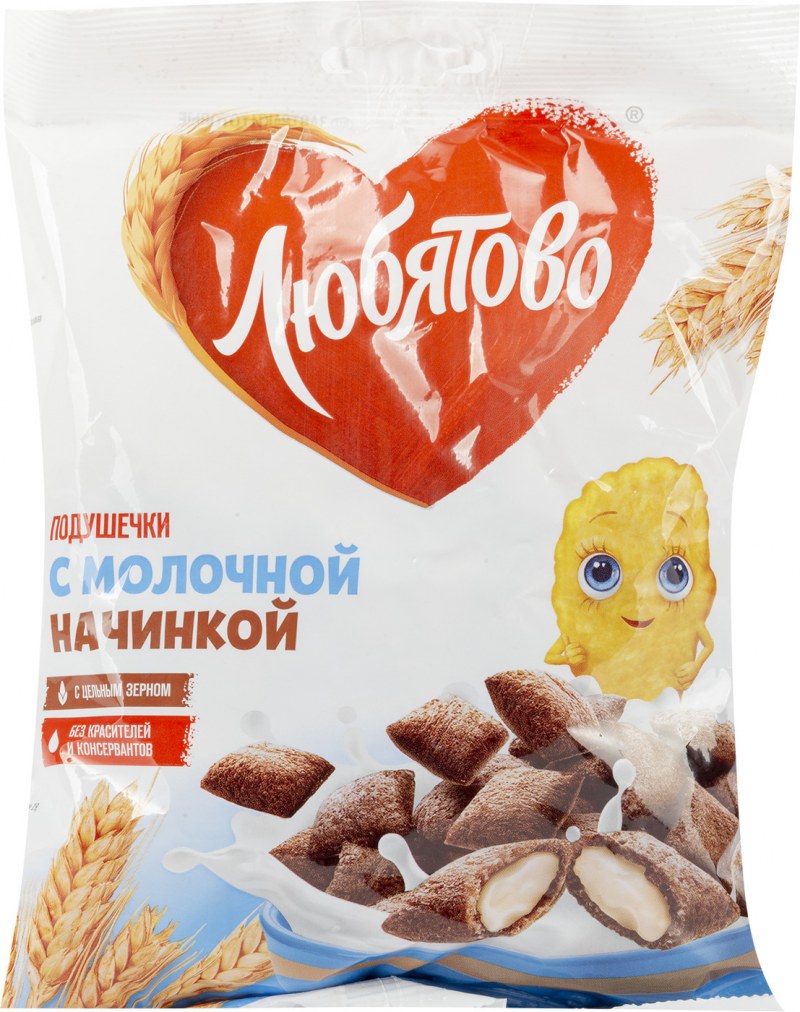 Любятово подушечки молочные 250г