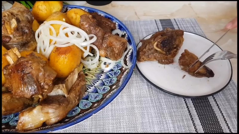 Казан-кебаб с картошкой в казане