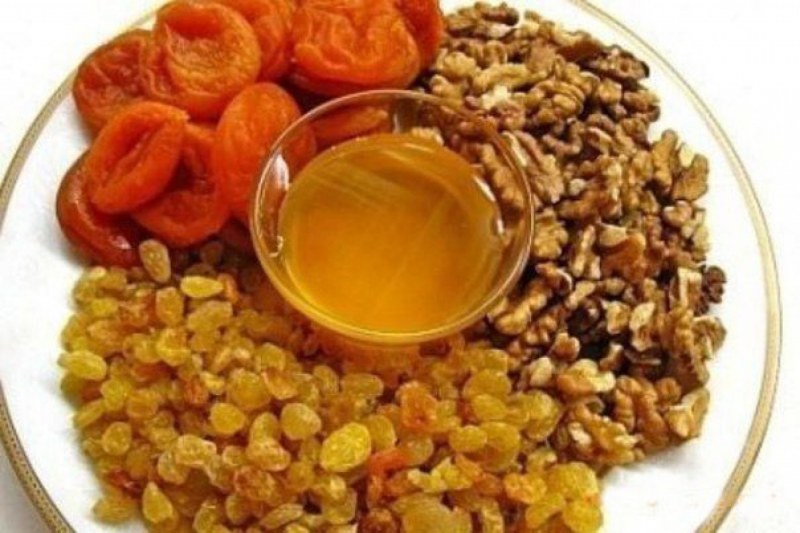 Мёд грецкий орех курага Изюм лимон