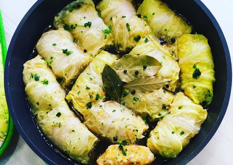 Тушеная капуста с рисом