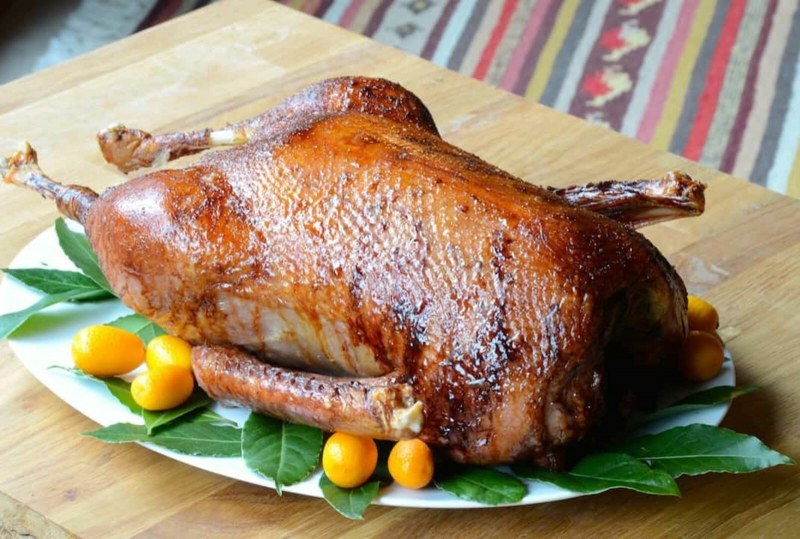 Гусь жареный кусочками