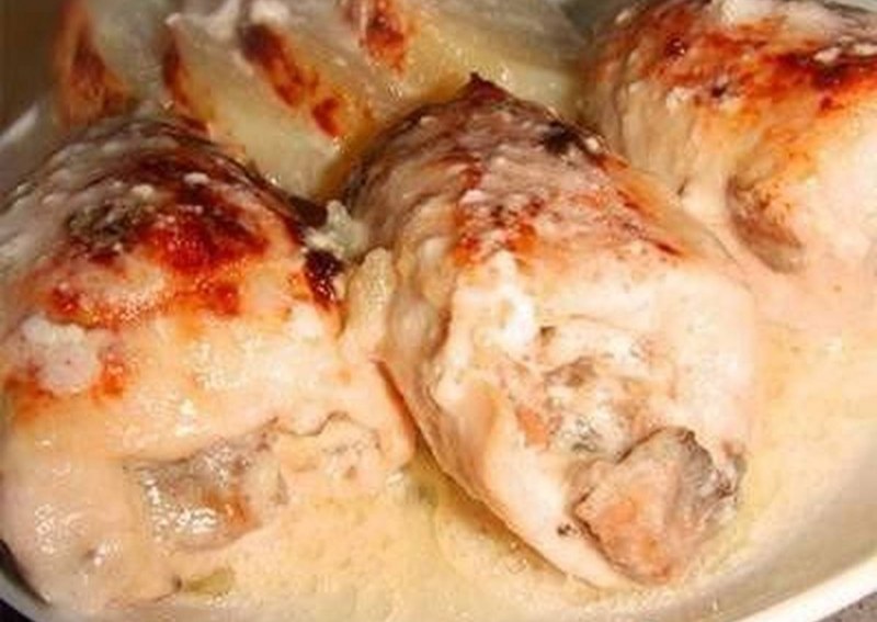 Куриные рулетики с грибами