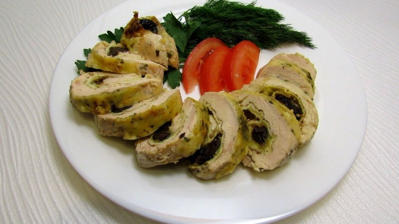 Курица фаршированная грибами и сыром