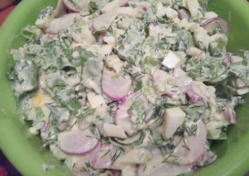 Салат из редиски с майонезом