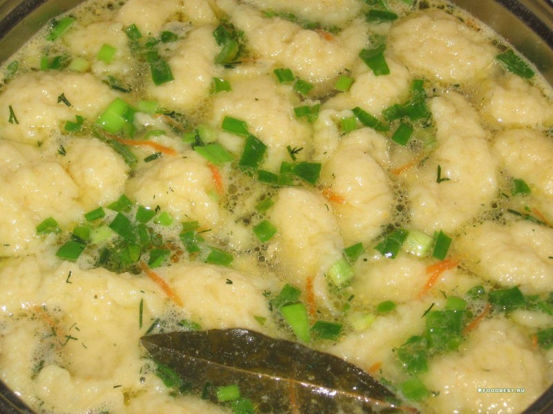 Картошка с курицей и галушками