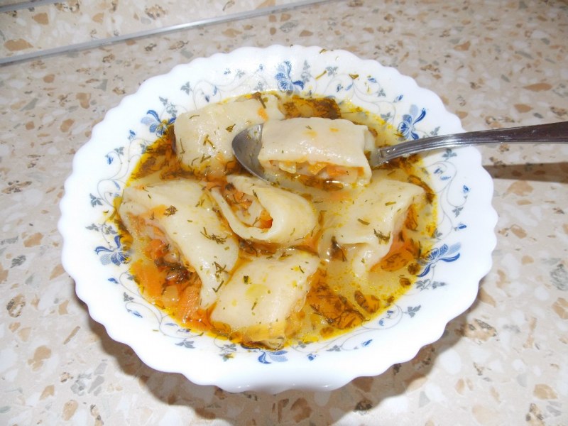 Галушки с толченкой