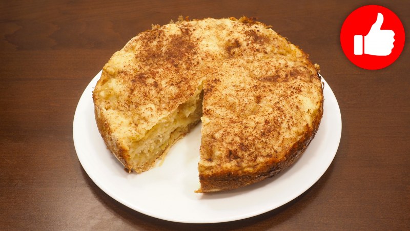 Насыпной яблочный пирог в мультиварке