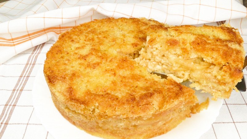 Насыпной яблочный пирог три стакана