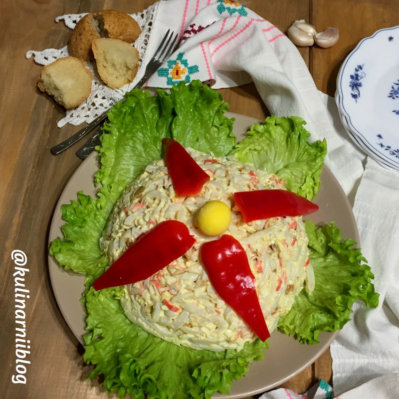 Салат Жемчужина с кальмарами