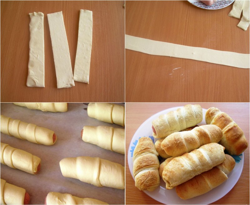 Сосиски в тесте с сыром