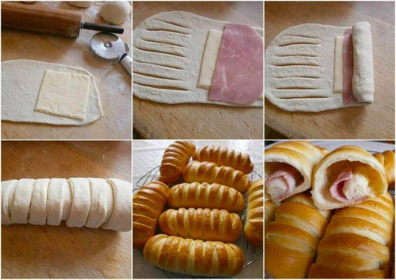 Пирог с сосисками и сыром
