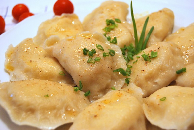 Вареники с жареным луком