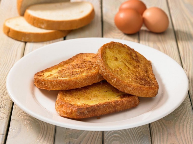 Гренки из батона с молоком